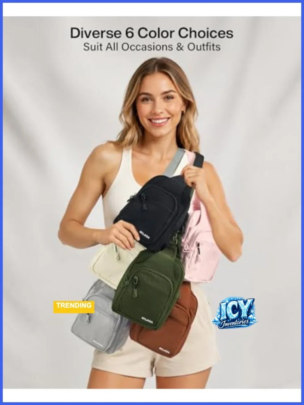 RFID Blocking Anti-Theft Crossbody Sling Bag Women Travel Hands-Free Adjustable
